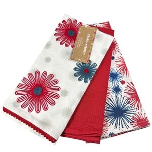 NEW Stars & Stripes FESTIVE 4th Of JULY  Kitchen Towel Set/3